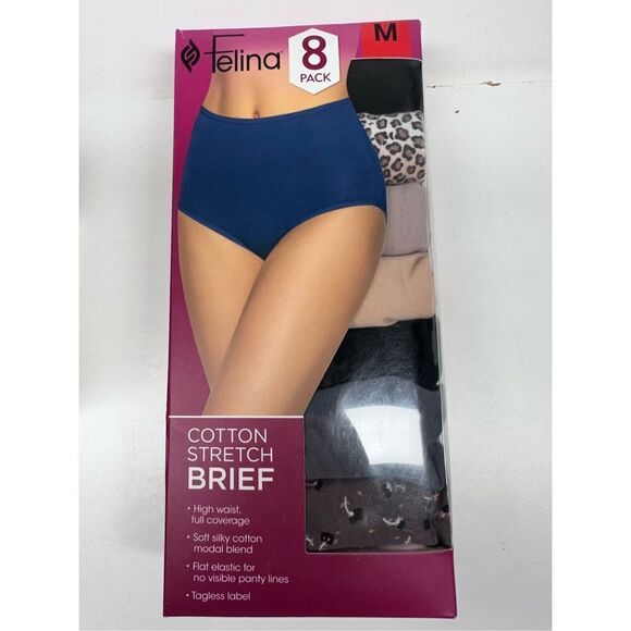 2 Pack Felina Women’s Cotton Stretch Briefs Size M (Each pack 8 pairs ) - Picture 6 of 6